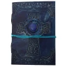 Leather Journal with Embossed Celtic Cross and one Natural Stone - Outlet